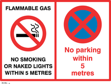 Danger Flammable Gas No Smoking Or Naked Lights No Parking